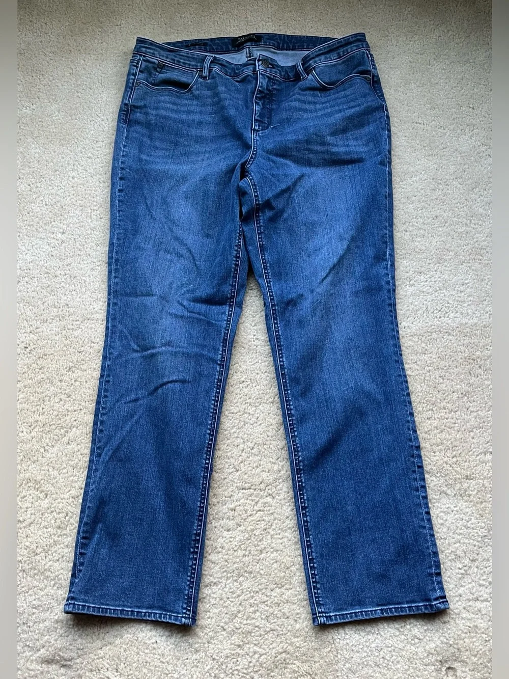 🌻Talbots Women's Flawless Five-Pocket Straight Blue Denim Jeans - 14 - VGUC